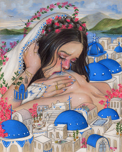 'Lady Santorini' Limited Time Poster Size Print