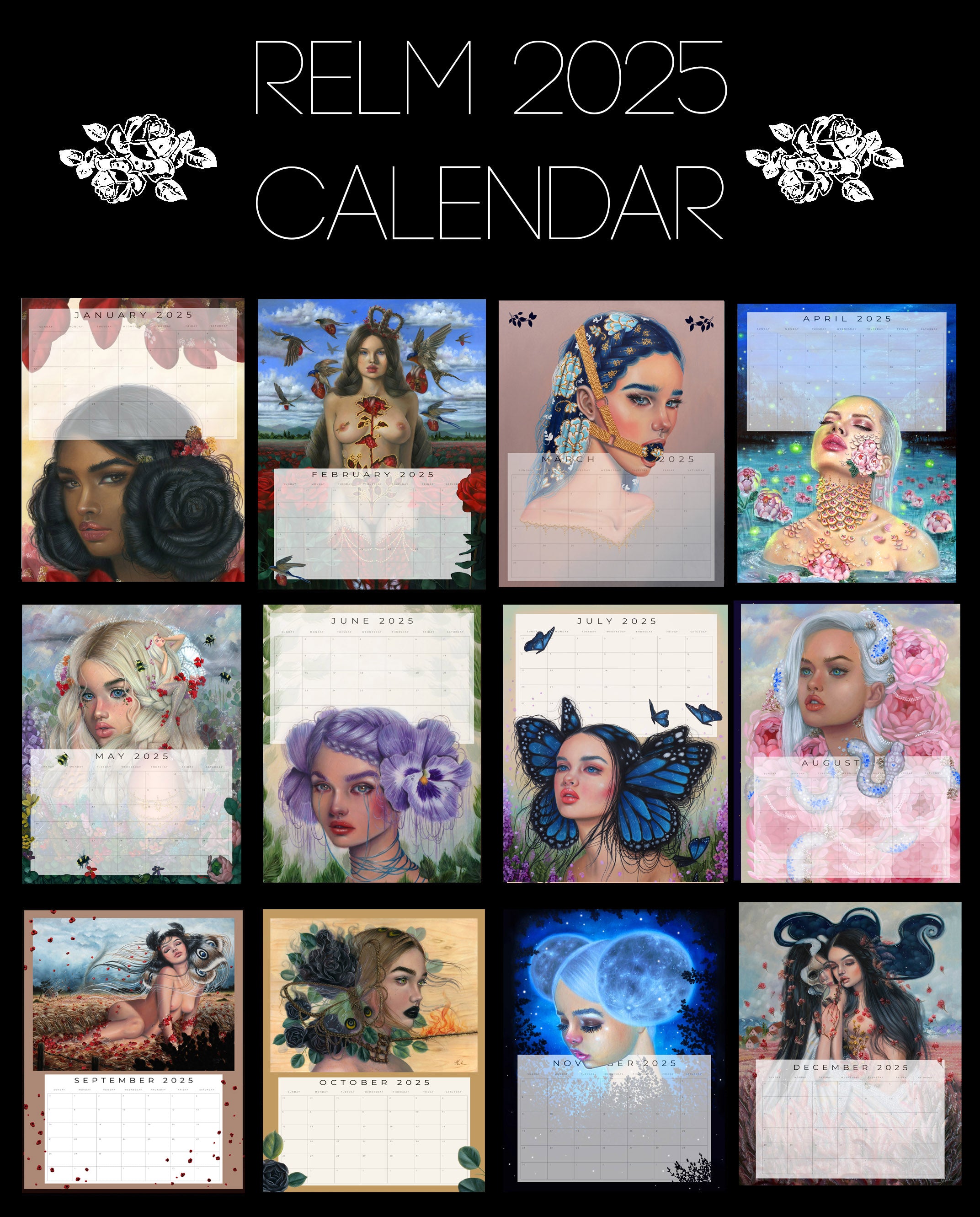 'RELM 2025 Wall Calendar' Oil Paintings