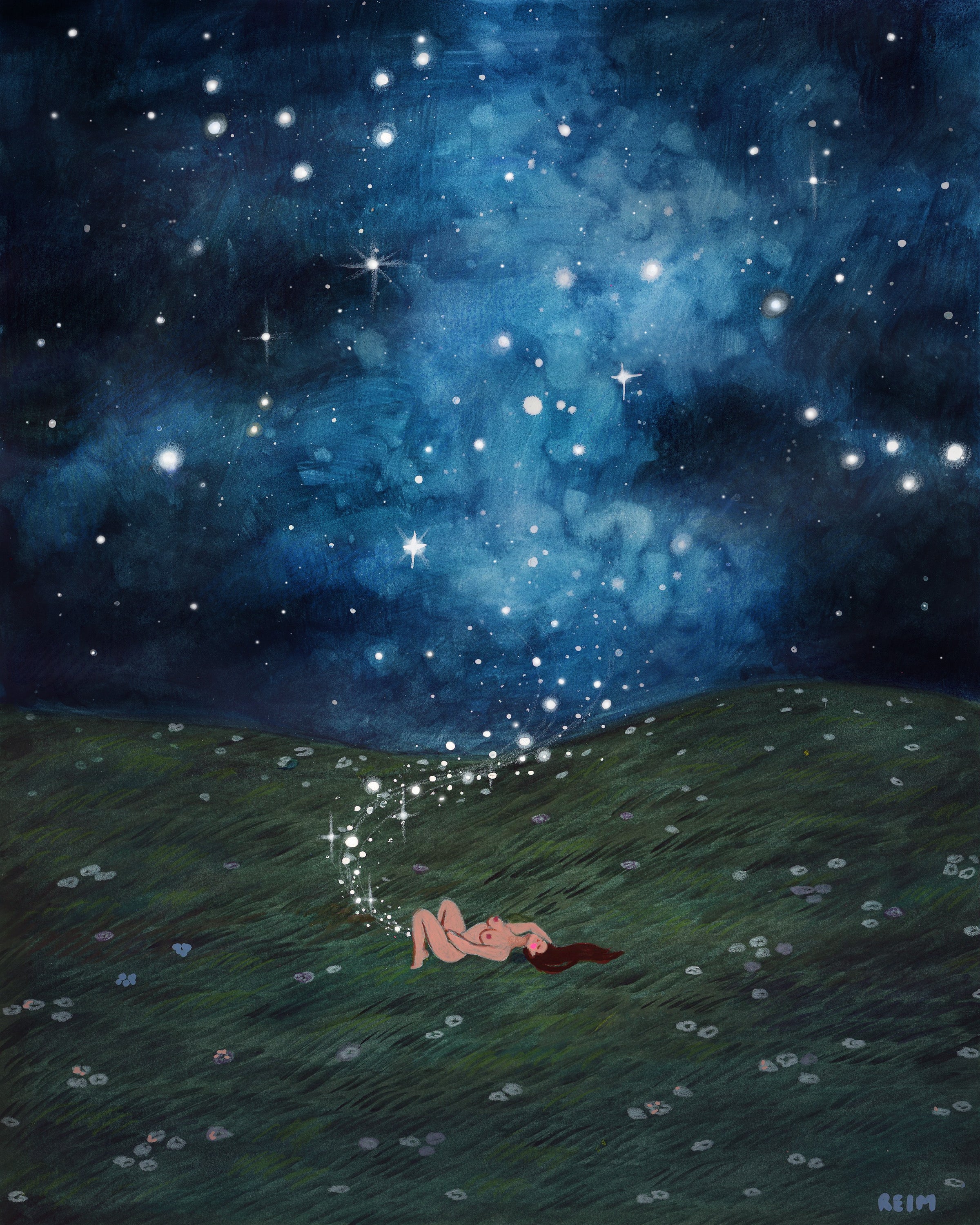 ‘The creation of Stars’ Watercolor on paper. – Relm Artist