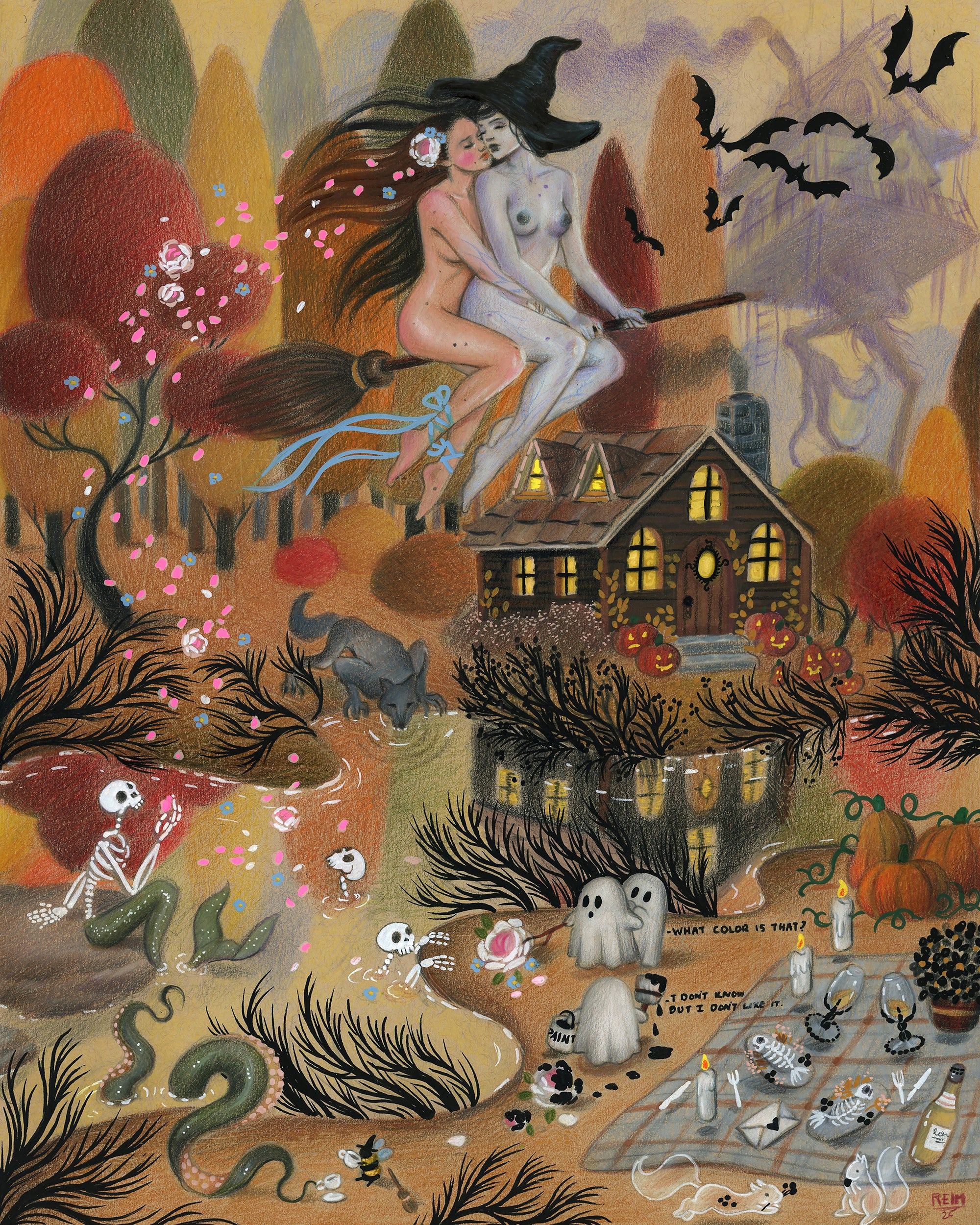 'and though i was only human i think for a moment i belonged there' Original Drawing