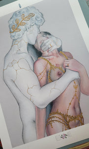 'Lovestoned' Hand Embellished Print