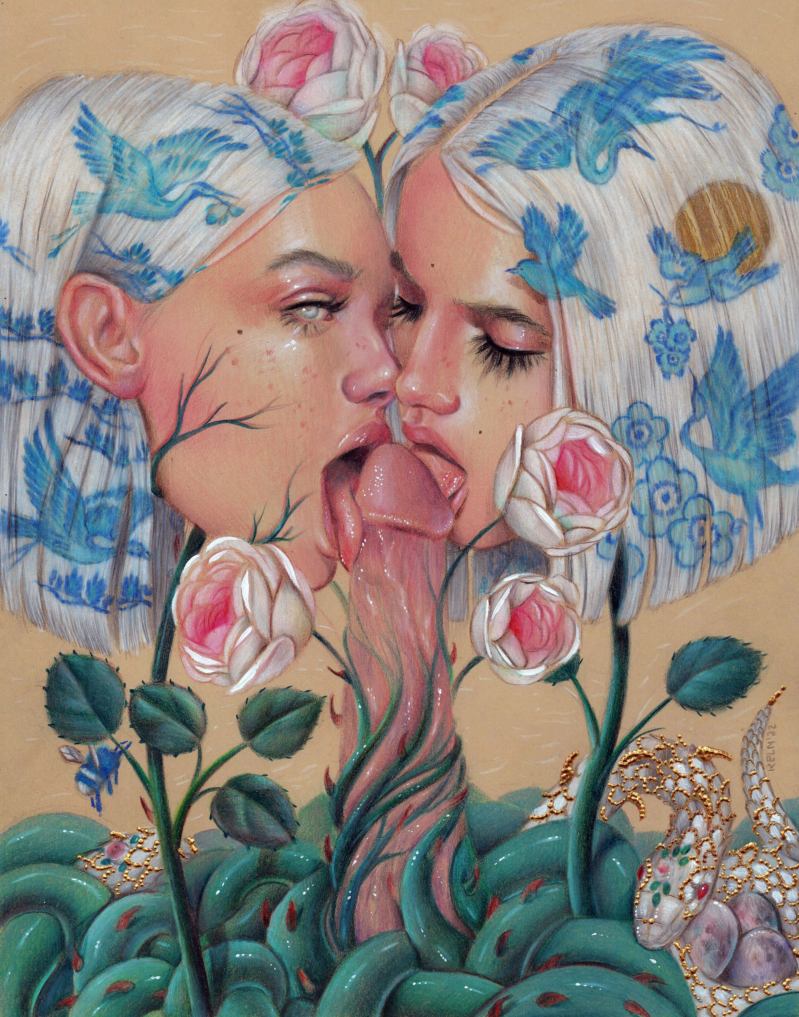 'Intertvined' Pencils on Paper